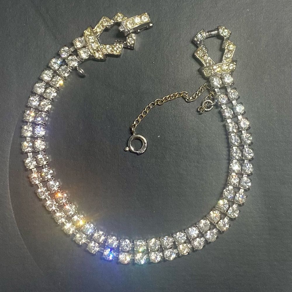 Vintage Kramer Rhinestone Bracelet - Picture 2 of 4